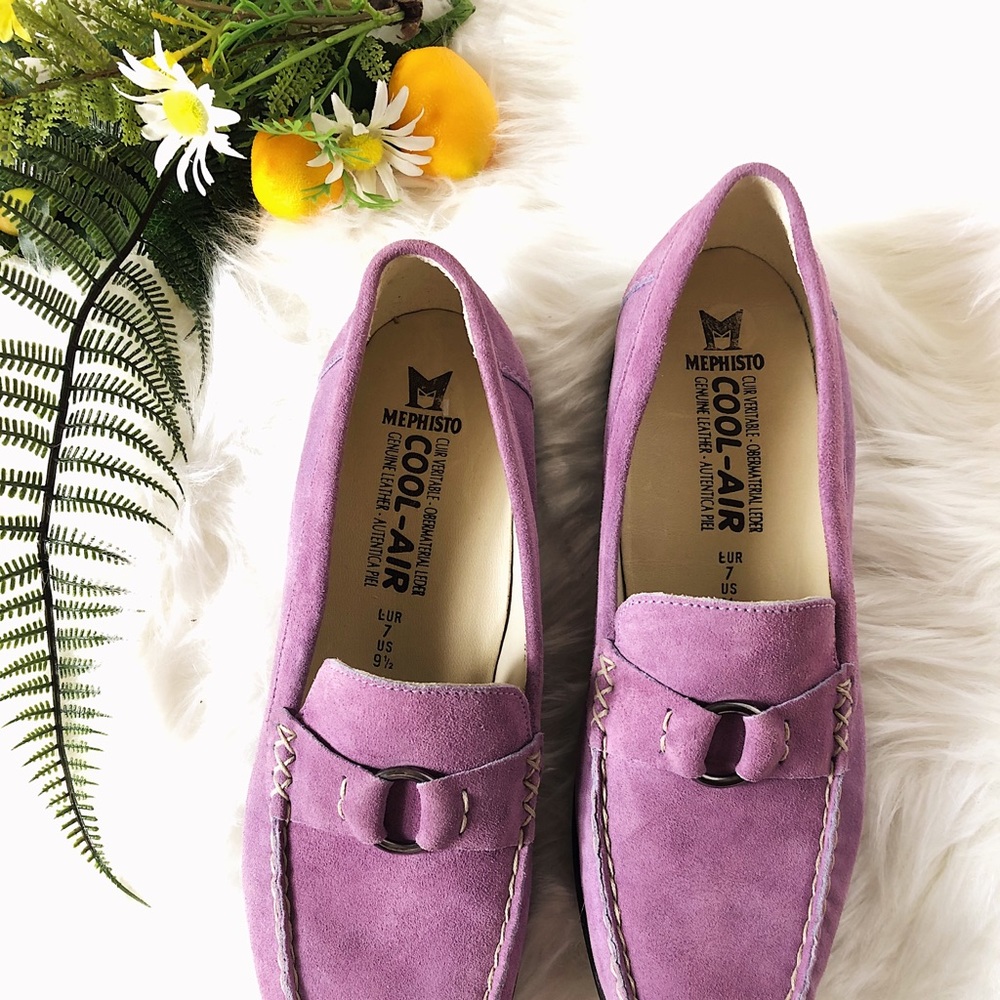 Mephisto Lavender Suede Loafers - Picture 2 of 8